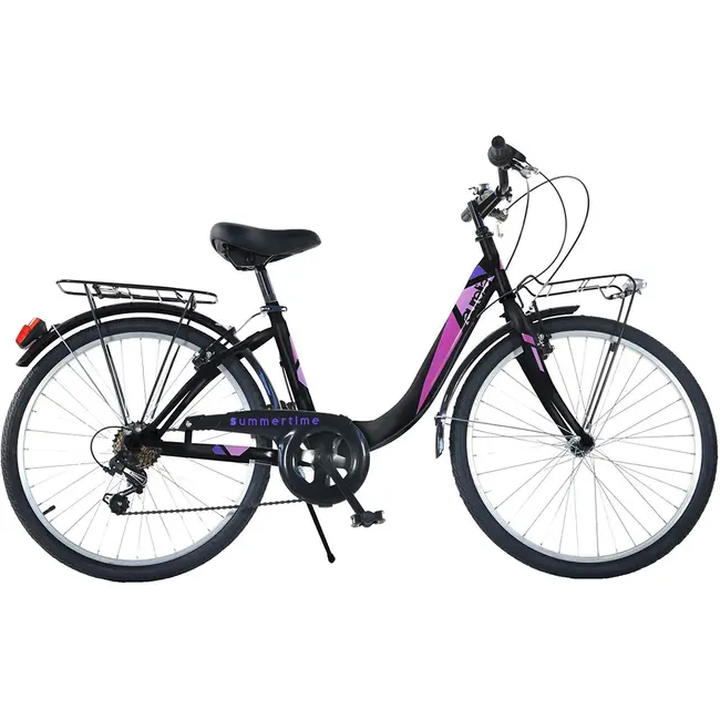 Bicicleta dino bikes 26' city summertime negru hubdb-604r-04-bk