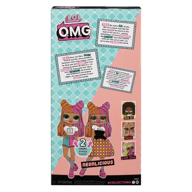 L.O.L. SURPRISE! OMG NEONLICIOUS PAPUSA FASHIONISTA CU ACCESORII VIVMGA591580EUC