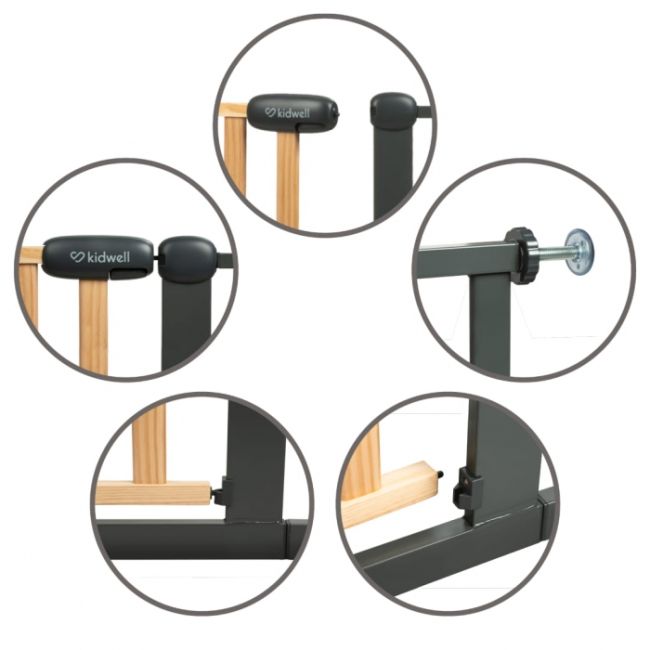 Poarta de siguranta 74-105 cm kidwell trasti - negru edeedibrzatra01a1
