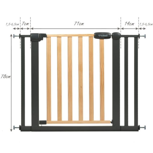 Poarta de siguranta 74-105 cm kidwell trasti - negru edeedibrzatra01a1