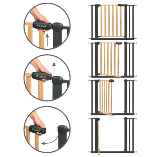 Poarta de siguranta 74-105 cm kidwell trasti - negru edeedibrzatra01a1