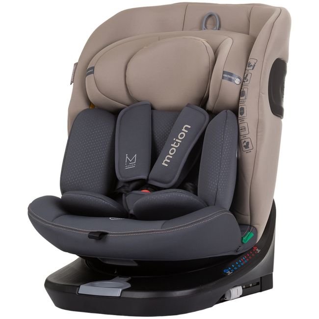 Scaun auto chipolino motion i-size 40-150 cm macadamia cu sistem isofix hubstkmot02403ma