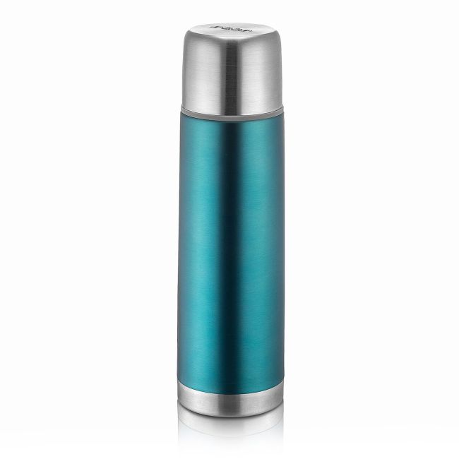 Sticla termos din otel inoxidabil vidat Colour, 450 ml, albastru, Reer 90503
