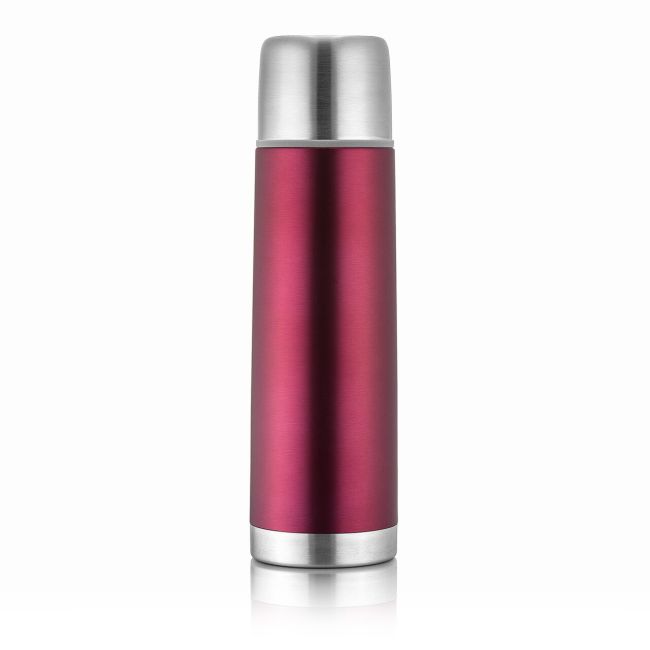Sticla termos din otel inoxidabil vidat ColourDesign, 450 ml, rosu, Reer 90504