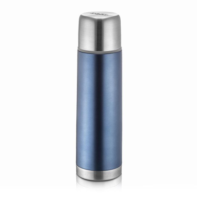 Sticla termos din otel inoxidabil vidat cu capac Colour, 450 ml, gri, Reer 90501