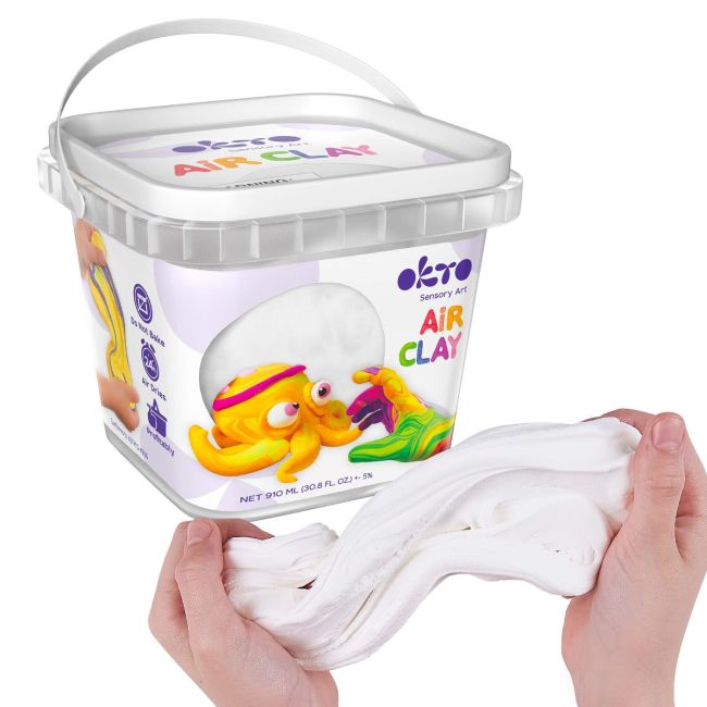 Air Clay pentru modelaj, 200g, Okto - Alb KRTOK20012
