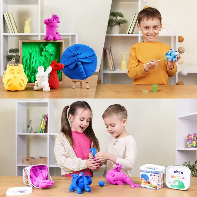 Air Clay pentru modelaj, 200g, Okto - Galben KRTOK20010