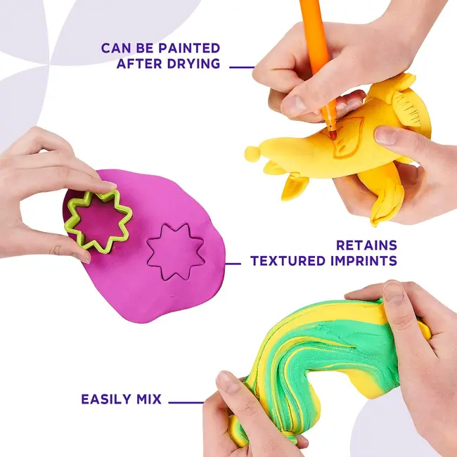 Air Clay pentru modelaj, 200g, Okto - Mov KRTOK20013