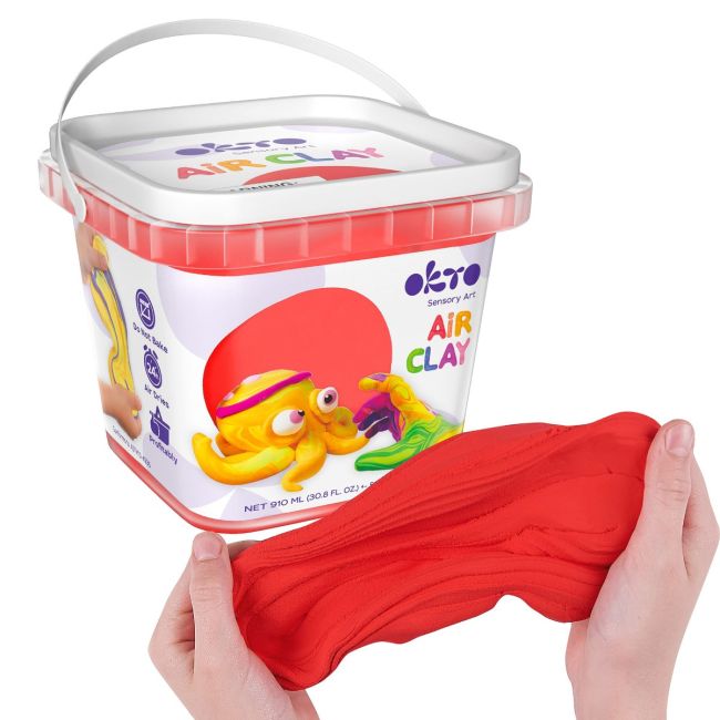 Air Clay pentru modelaj, 200g, Okto - Rosu KRTOK20009