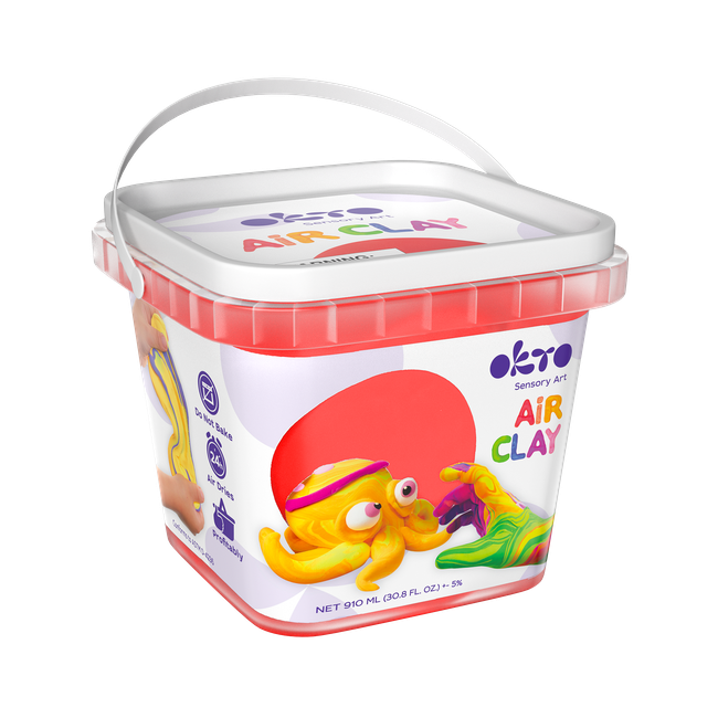Air Clay pentru modelaj, 200g, Okto - Rosu KRTOK20009