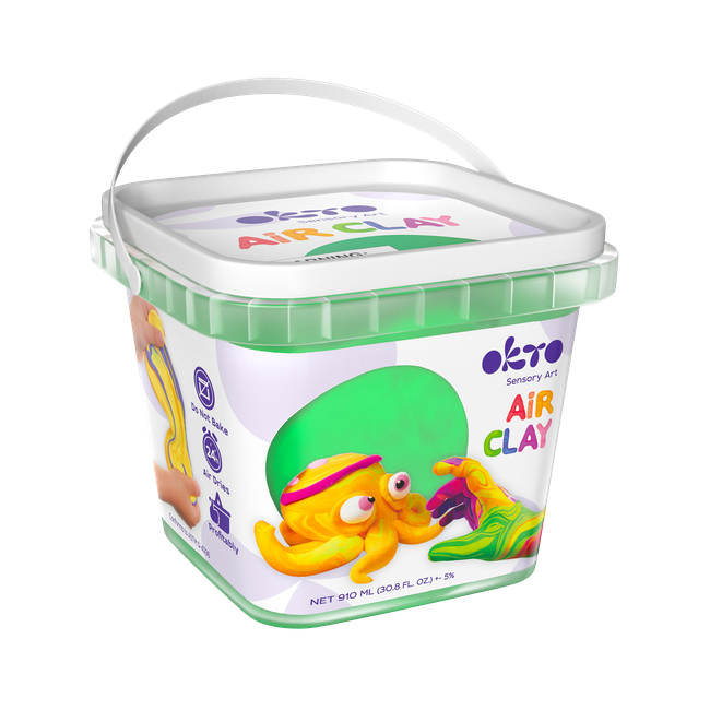 Air Clay pentru modelaj, 200g, Okto - Verde KRTOK20011
