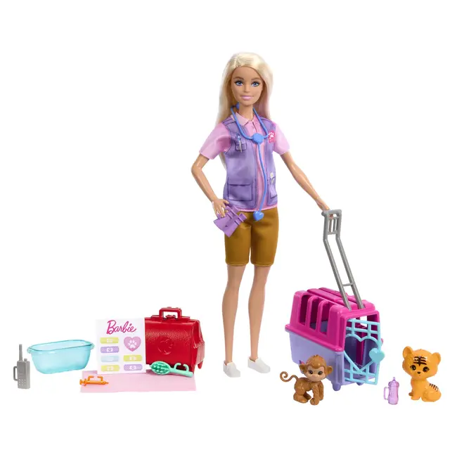 BARBIE YOU CAN BE SET PAPUSA CU DOUA ANIMALUTE DIN JUNGLA VIVMTHRG50