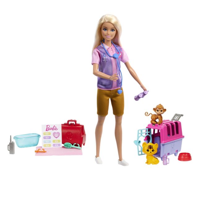 BARBIE YOU CAN BE SET PAPUSA CU DOUA ANIMALUTE DIN JUNGLA VIVMTHRG50
