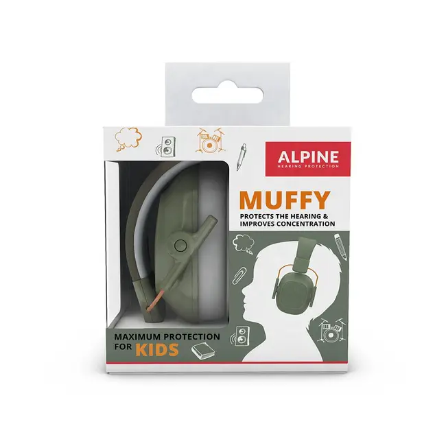 Casti antifonice pentru bebelusi, ofera protectie auditiva, SNR 23, green, ALPINE Muffy Baby ALP27464