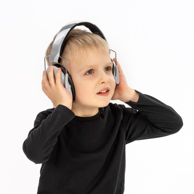 Casti antifonice pentru copii, ofera protectie auditiva, SNR 27, 5+ ani, gri, Reer SilentGuard Kids 53271