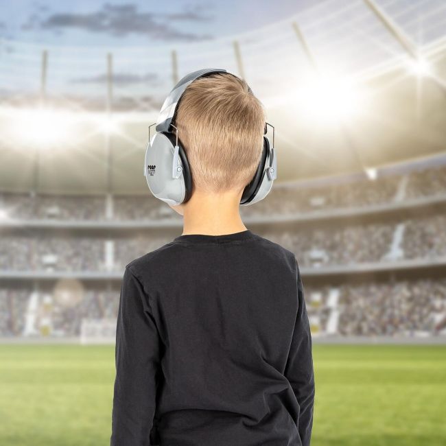 Casti antifonice pentru copii, ofera protectie auditiva, SNR 27, 5+ ani, gri, Reer SilentGuard Kids 53271