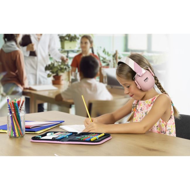Casti antifonice pentru copii, ofera protectie auditiva, SNR 27, 5+ ani, roz, Reer SilentGuard Kids 53304