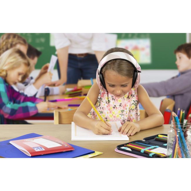 Casti antifonice pentru copii, ofera protectie auditiva, SNR 27, 5+ ani, roz, Reer SilentGuard Kids 53304