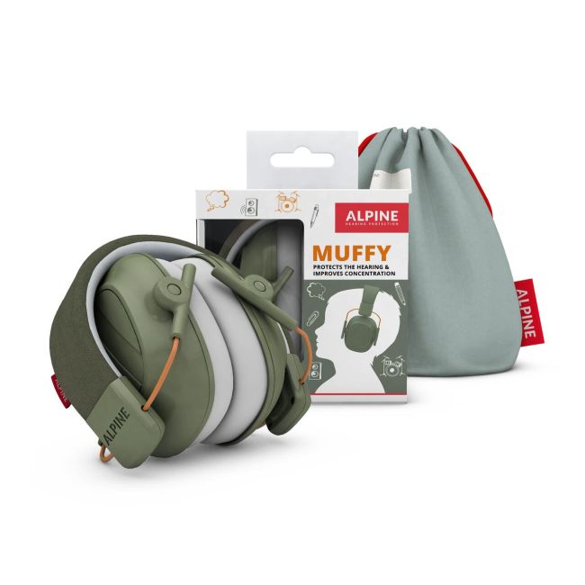 Casti antifonice pliabile pentru copii 5-16 ani, ofera protectie auditiva, SNR 25, verde, ALPINE Muffy Kids Green ALP26511