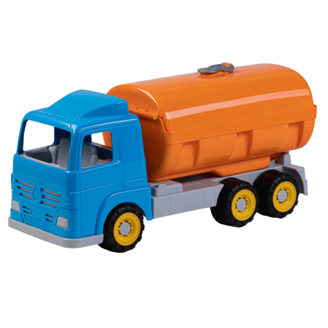 Cisterna de jucarie millenium pentru transport carburanti, 49 cm, cu accesorii drum in lucru incluse - okeagi6085-000m