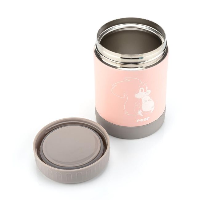 Cutie termica pentru mancare, otel inoxidabil vidat, 300 ml, roz, Reer ColourDesign 90424