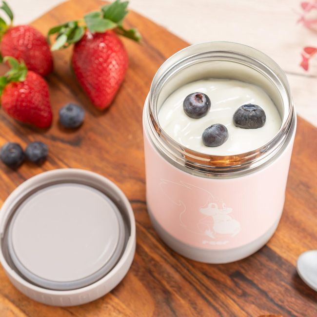 Cutie termica pentru mancare, otel inoxidabil vidat, 300 ml, roz, Reer ColourDesign 90424