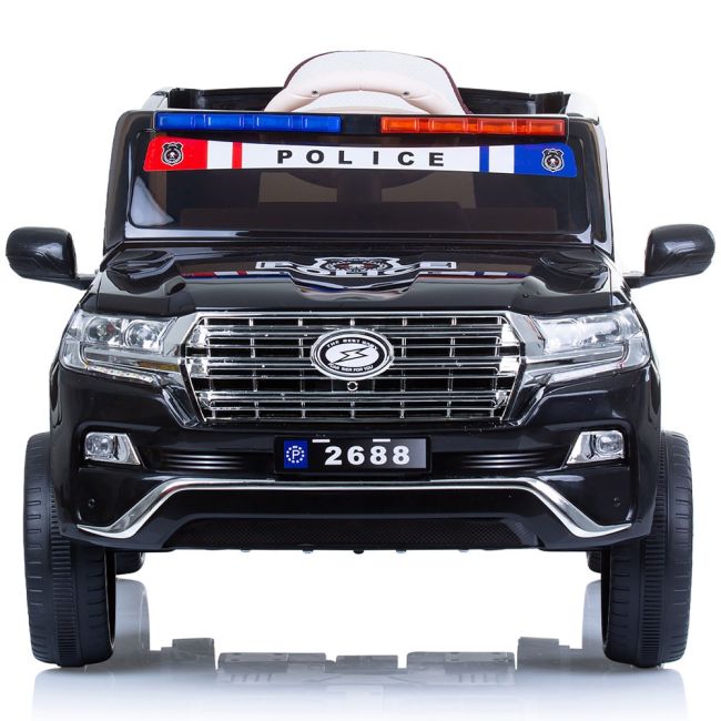 Masinuta electrica chipolino suv police patrol cu scaun din piele black hubeljppl0232b