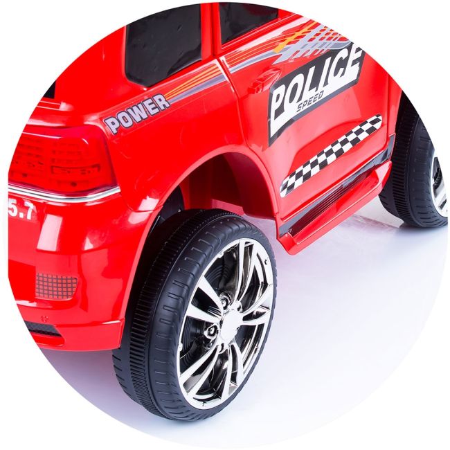 Masinuta electrica chipolino suv police patrol cu scaun din piele red hubeljppl0233r