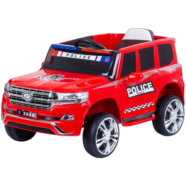 Masinuta electrica chipolino suv police patrol cu scaun din piele red hubeljppl0233r