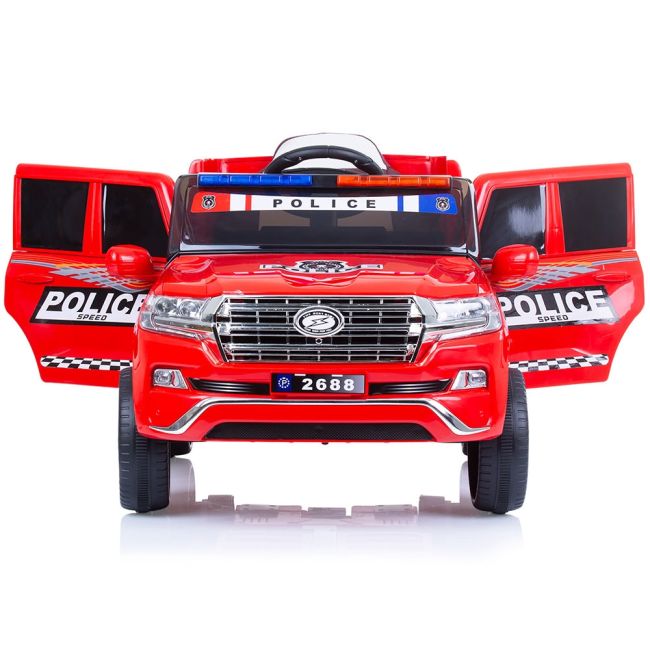 Masinuta electrica chipolino suv police patrol cu scaun din piele red hubeljppl0233r