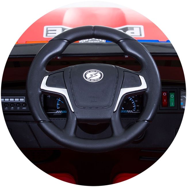 Masinuta electrica chipolino suv police patrol cu scaun din piele red hubeljppl0233r