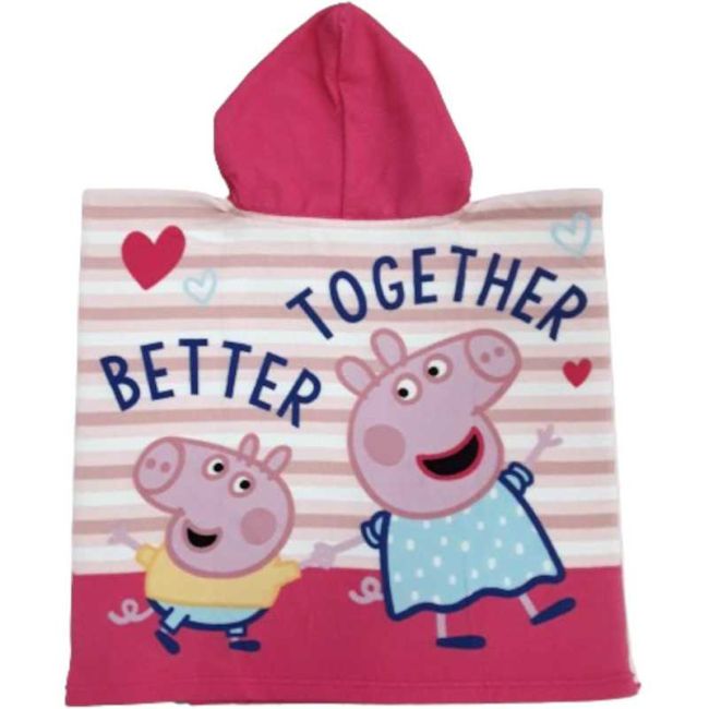 Poncho cu gluga Peppa Pig Better Together 55x110 cm EPLUSM EPMPP52461237 BBJEPMPP52461237_Roz