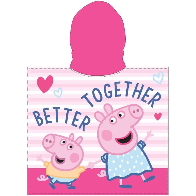Poncho cu gluga Peppa Pig Better Together 55x110 cm EPLUSM EPMPP52461237 BBJEPMPP52461237_Roz