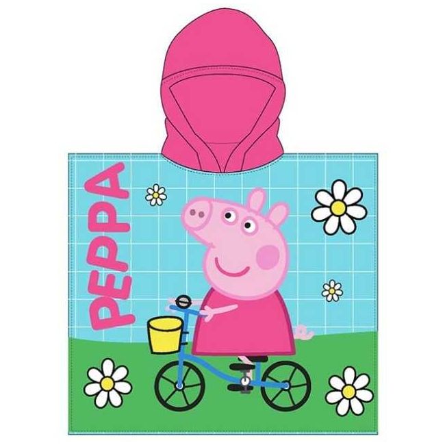 Poncho cu gluga Peppa Pig Bike Ride 55x110 cm EPLUSM EPMPP52461236 BBJEPMPP52461236_Initiala