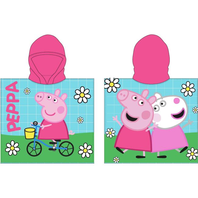 Poncho cu gluga Peppa Pig Bike Ride 55x110 cm EPLUSM EPMPP52461236 BBJEPMPP52461236_Initiala