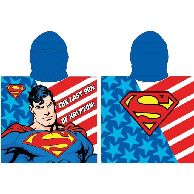 Poncho cu gluga Superman 55x110 cm EPLUSM EPMSUP5246275 BBJEPMSUP5246275_Albastru