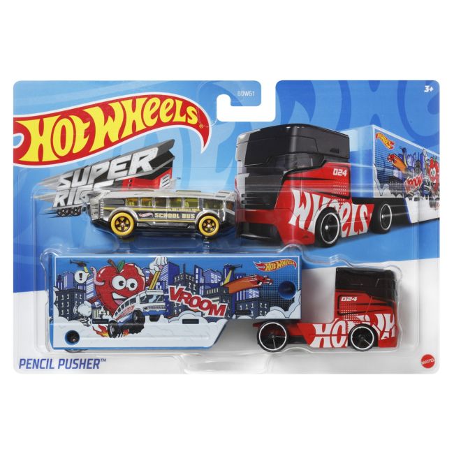 SET CAMION SI MASINA SPORT HOT WHEELS PENCIL PUSHER VIVMTBDW51_HXN90