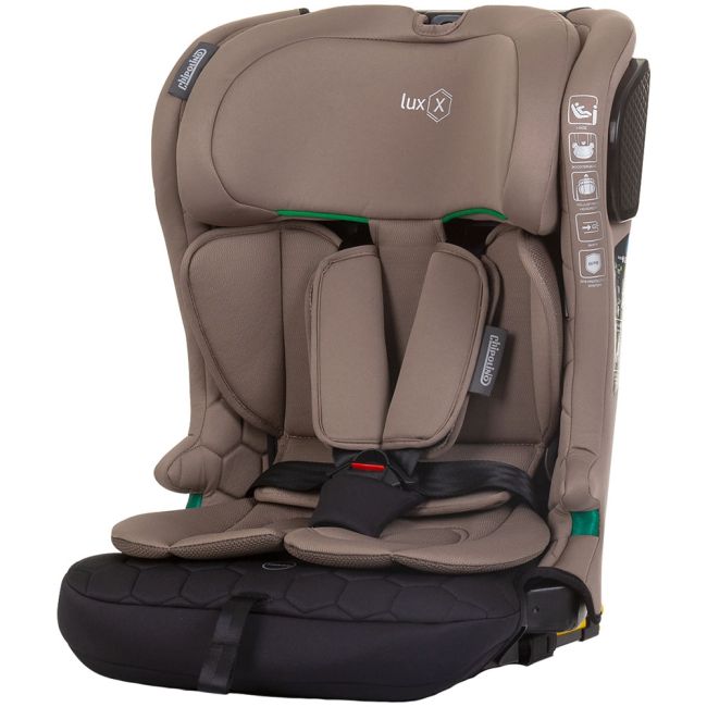Scaun auto chipolino lux x i-size 76-150 cm cu sistem isofix macadamia hubstklx0244ma