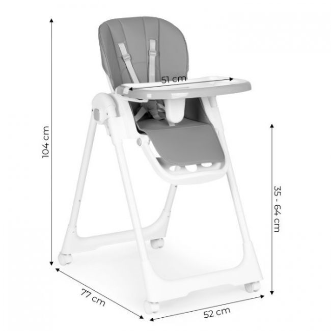 Scaun de masa pentru copii ecotoys ha-013 - gri inchis edeediha-013darkgray