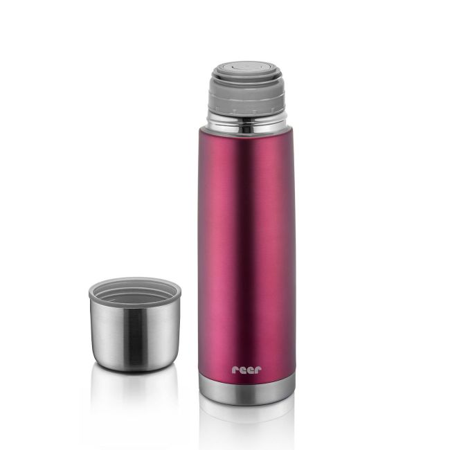 Sticla termos din otel inoxidabil vidat ColourCup, 450 ml, rosu, Reer 90524
