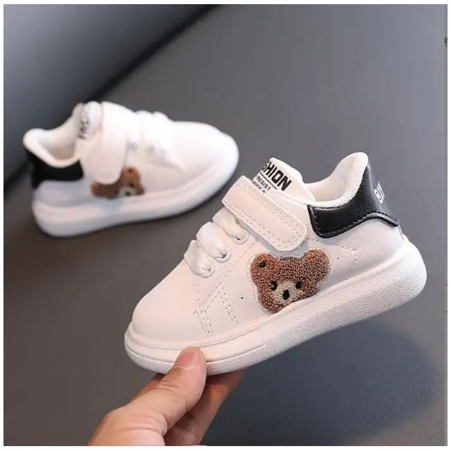 Adidasi albi cu insertie neagra - Teddy MDB820M-3-c