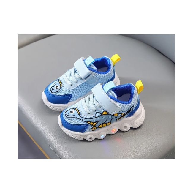 Adidasi cu luminite pentru baietei - Blue dino ADKL-1-3-c