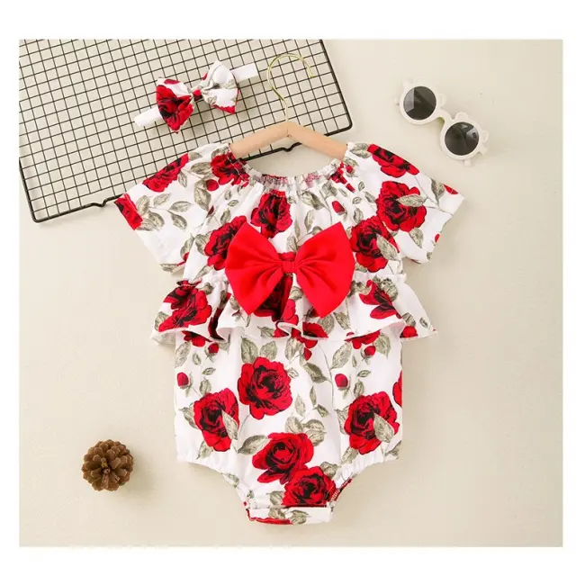 Body cu volanase pentru fetite - Roses MDGBA153