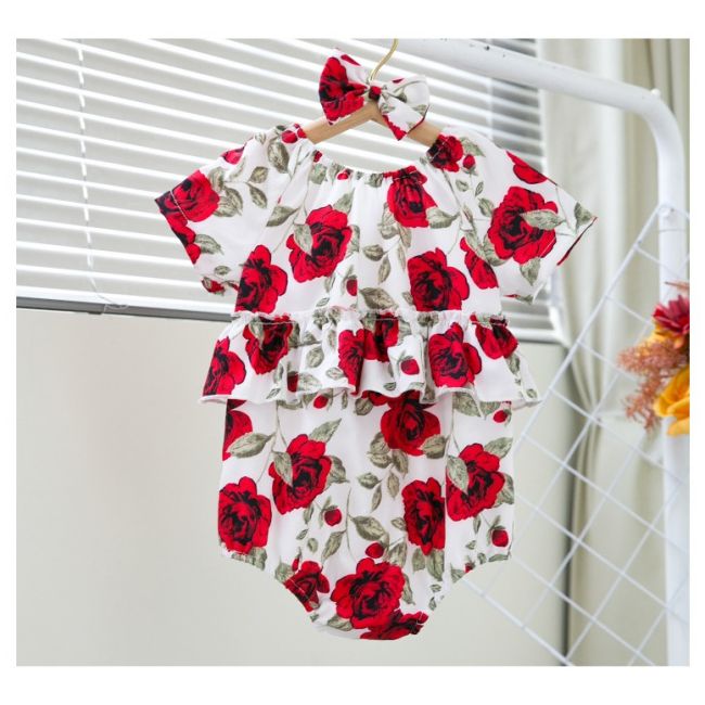 Body cu volanase pentru fetite - Roses MDGBA153