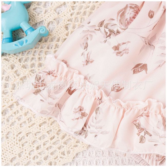 Body roz banan cu fustita cu volanase pentru fetite MBNew221-de2