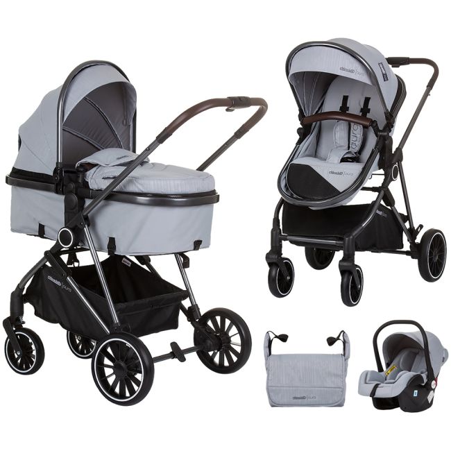 Carucior chipolino aura 3 in 1 ash grey hubst-kkaur02402as