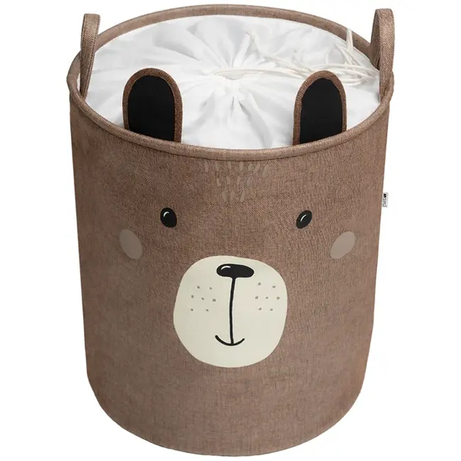 Cos Pliabil Pentru Depozitare Jucarii cu Snur pentru Inchidere, PREMIUM XL, 63 l, Impermeabil, SIPO, Brown Bear EKDXB05