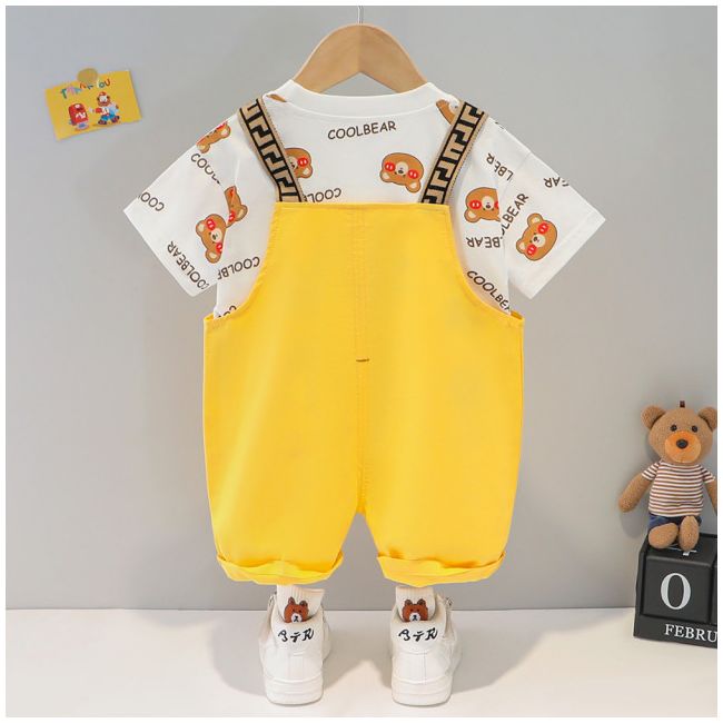Costumas pentru baietei cu salopeta - Cool bears ADXQ1887-1-dg