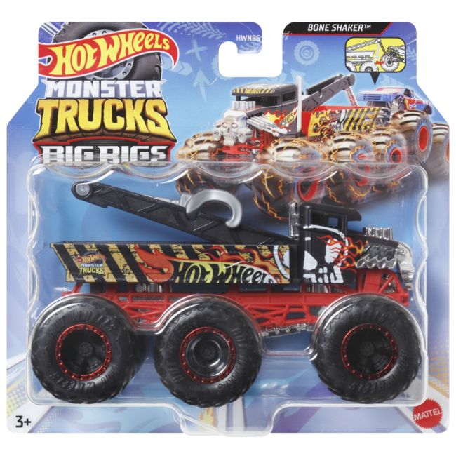 HOT WHEELS MONSTER TRUCK BIG RIGS MASINUTA METALICA CU 6 ROTI BONE SHAKER SCARA 1:64 VIVMTHWN86_HWN89