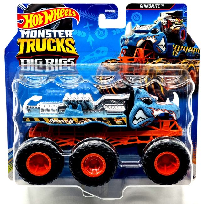 HOT WHEELS MONSTER TRUCK BIG RIGS MASINUTA METALICA CU 6 ROTI RHINOMITE SCARA 1:64 VIVMTHWN86_HWN91
